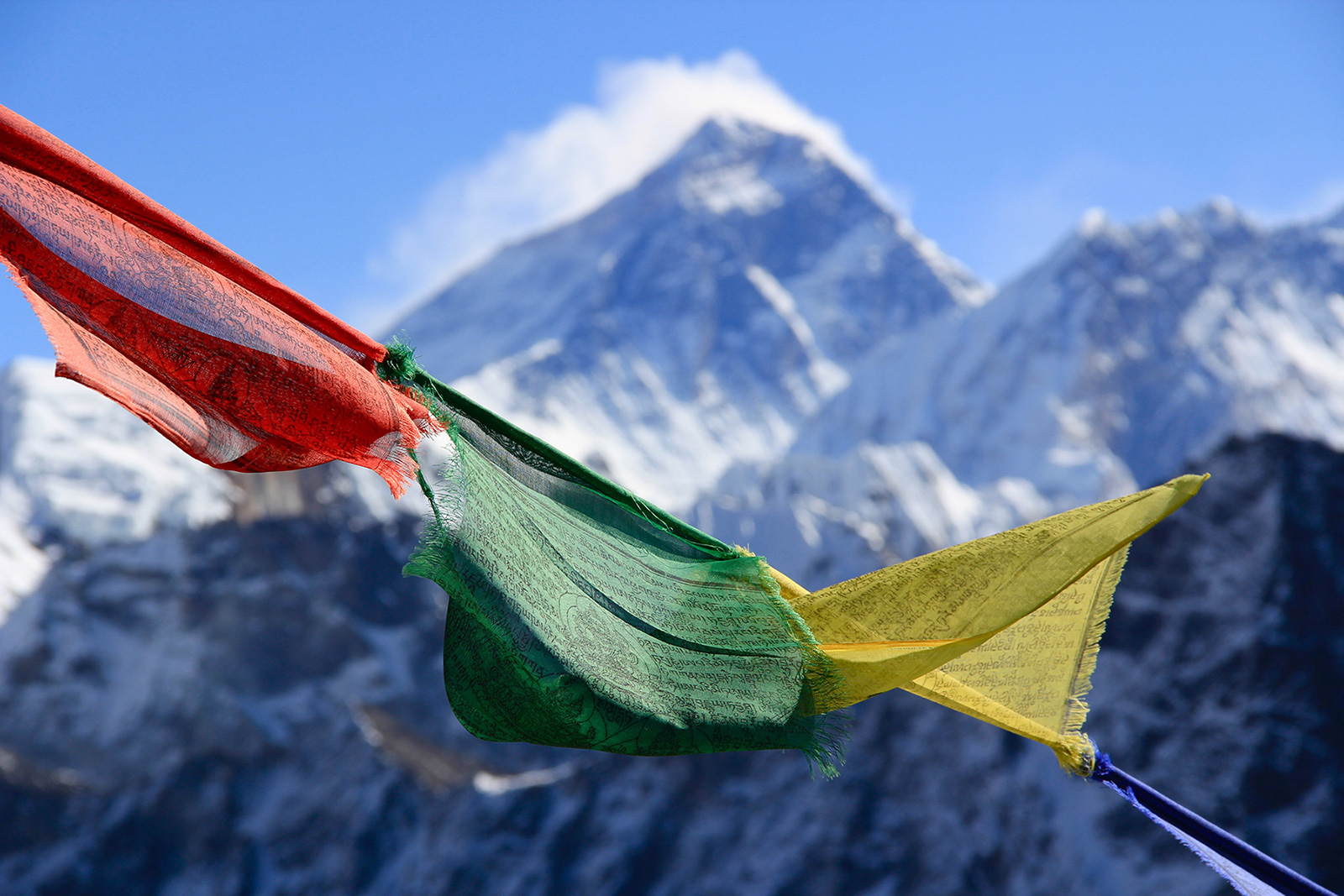Trekkers traveling through the Everest region